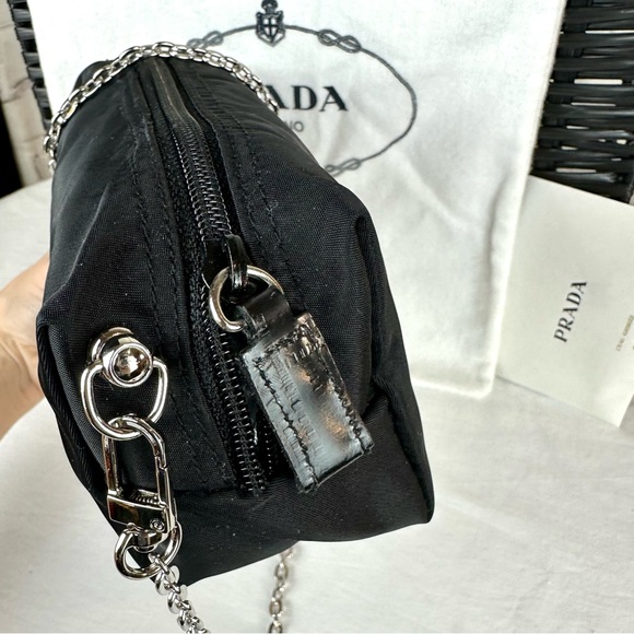 PRADA black nylon pouch crossbody or bum bag with dust bag EXCELLENT - Picture 6 of 15